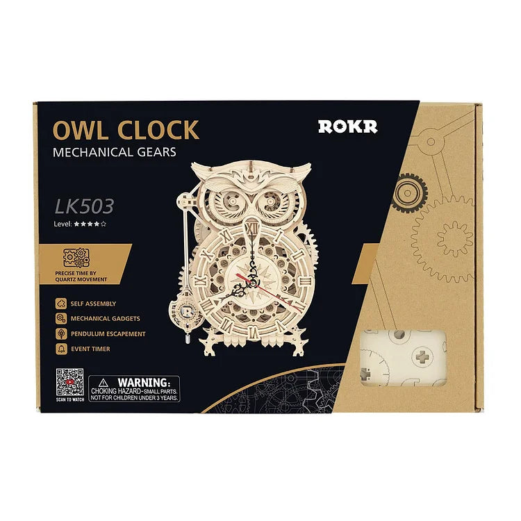 PUZZLE 3D | HORLOGE PENDULE HIBOU