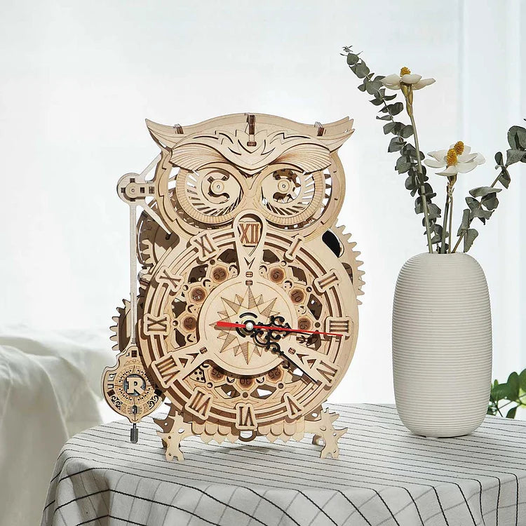 PUZZLE 3D | HORLOGE PENDULE HIBOU