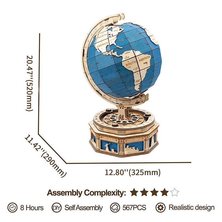 PUZZLE 3D | GLOBE TERRESTRE EN BOIS