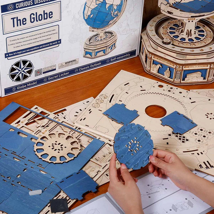 PUZZLE 3D | GLOBE TERRESTRE EN BOIS